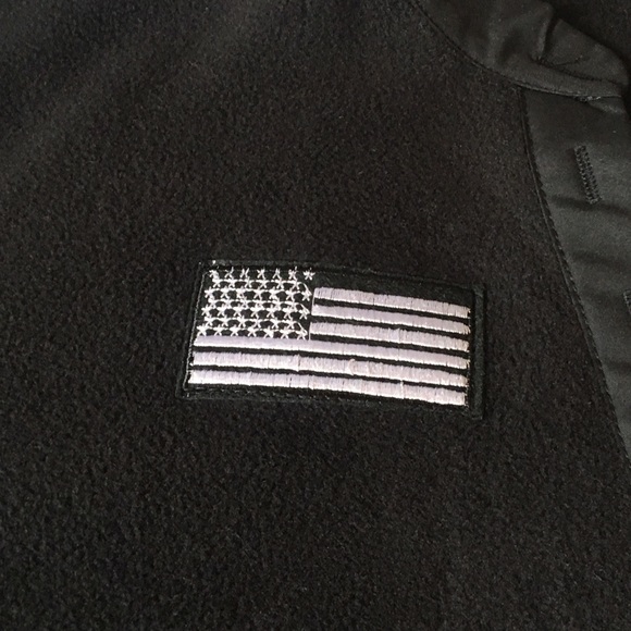 NWOT Black Fleece Pullover Womens (XL) American Flag Patch - Picture 6 of 9